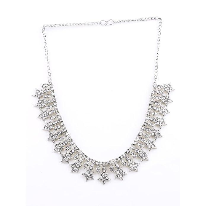 Women Silver-Plated AD-Studded Jewellery Set - Trendisia