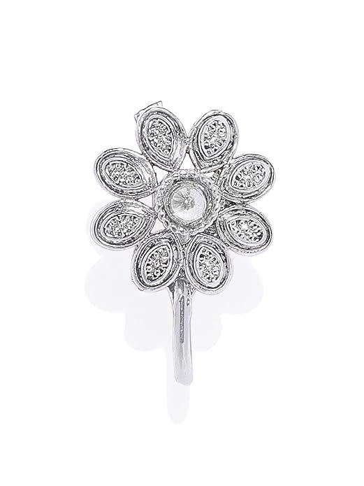 Silver Ad Nose Pin, Clip On - Trendisia