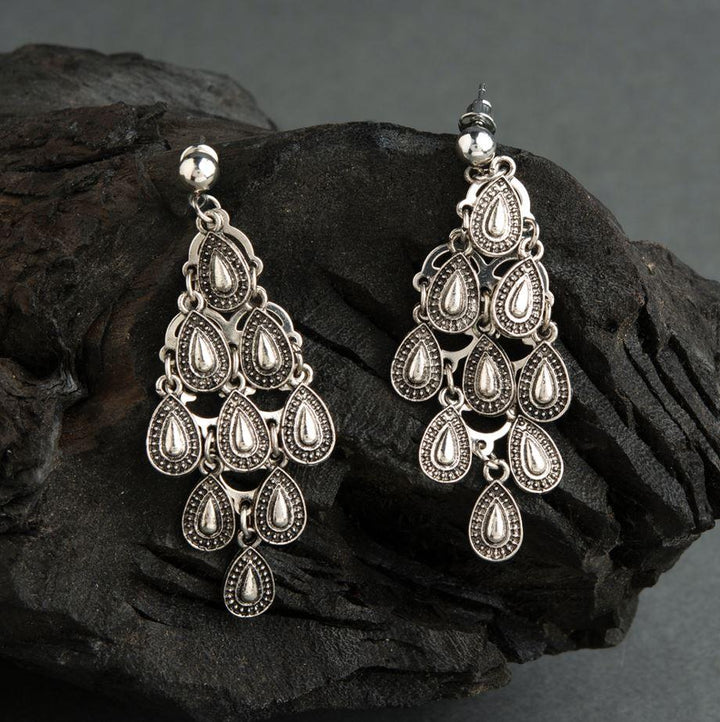 Silver / Gold Plated Designer Tear Drop Shaped Dangle Earring- AER 1466 - Trendisia