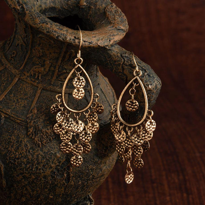 Silver / Gold Plated Tear Drop Shaped With Hanging Charms Drop Earring- AER 1432 - Trendisia