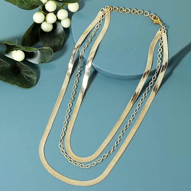 Silver-Plated Brass Layered Necklace - Trendisia