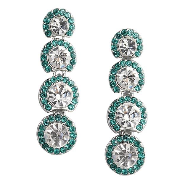 Silver-Plated Green AD-Studded Jewellery Set - Trendisia