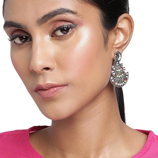 Silver-Plated Peacock Shaped Earrings - Trendisia
