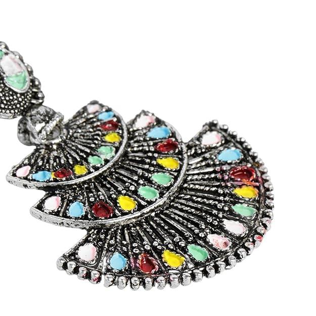 Silver-Plated Peacock Shaped Earrings - Trendisia