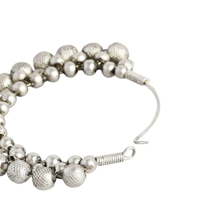 Silver-Toned Circular Hoop Earrings - Trendisia