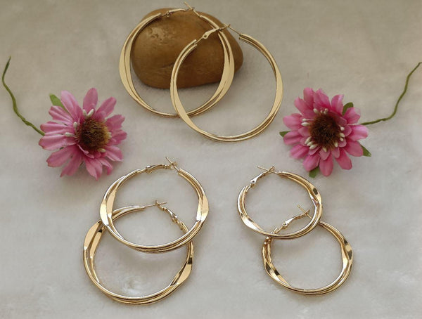 Silver/Gold Plated Fashion Hoops Earrings- HER 2391 - Trendisia