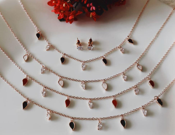 Silver/Gold/Rose Gold Plated Choker Necklace- NK 2444 - Trendisia