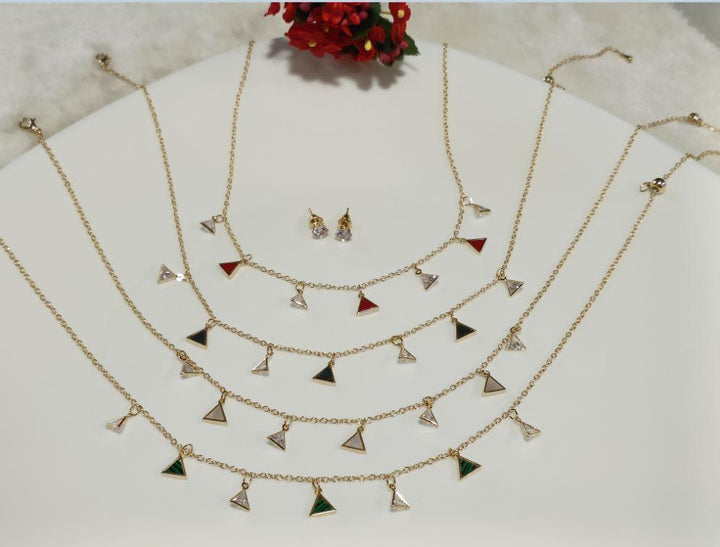 Silver/Gold/Rose Gold Plated Choker Necklace- NK 2451 - Trendisia