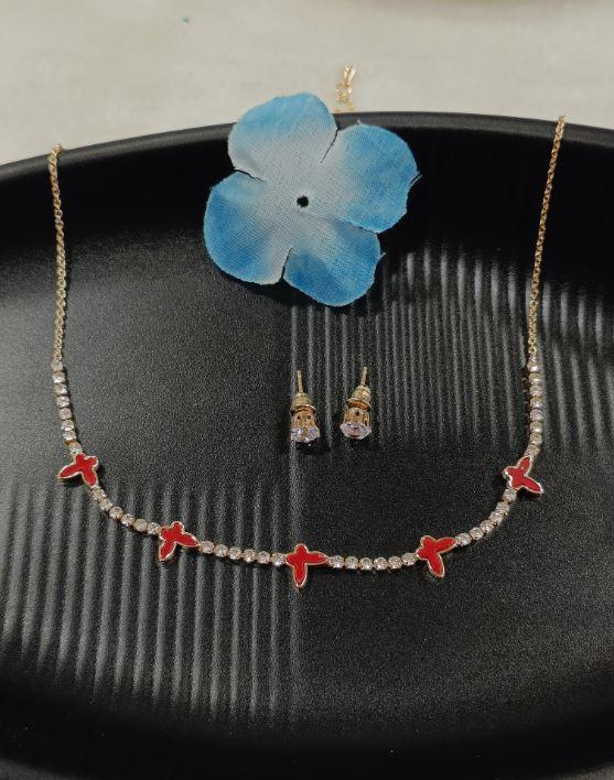 Silver/Gold/Rose Gold Plated Choker Necklace- NK 2462 - Trendisia