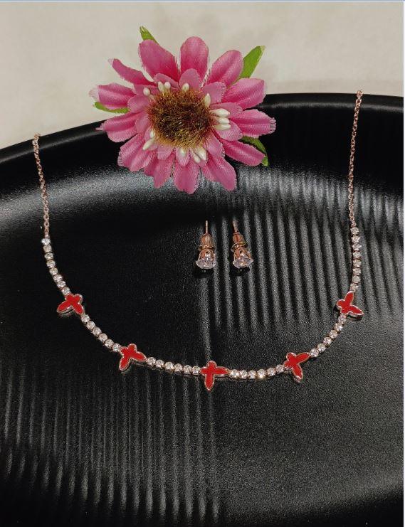Silver/Gold/Rose Gold Plated Choker Necklace- NK 2462 - Trendisia