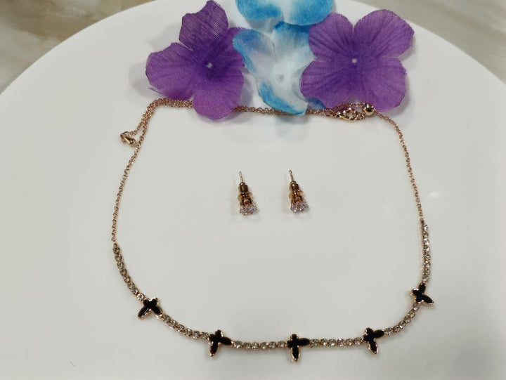 Silver/Gold/Rose Gold Plated Choker Necklace- NK 2462 - Trendisia