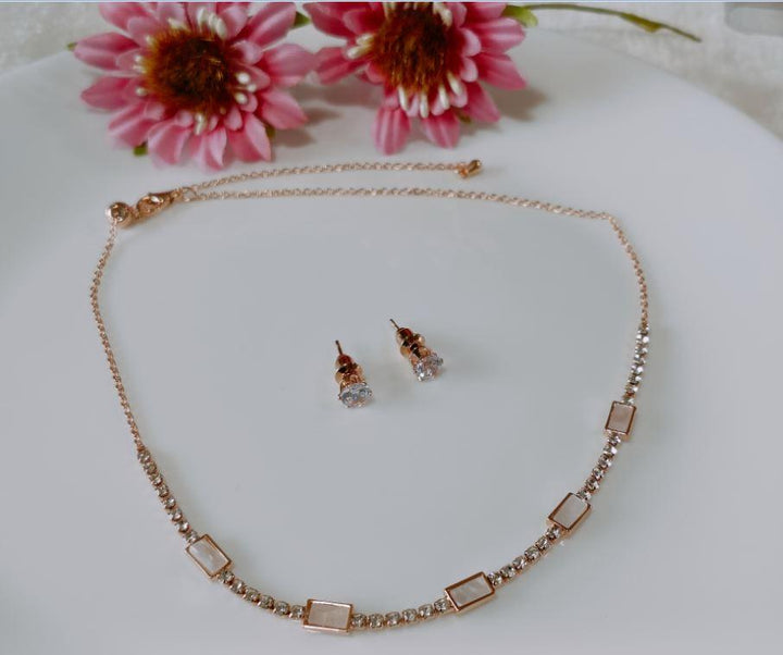 Silver/Gold/Rose Gold Plated Choker Necklace- NK 2464 - Trendisia