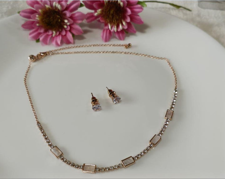 Silver/Gold/Rose Gold Plated Choker Necklace- NK 2464 - Trendisia