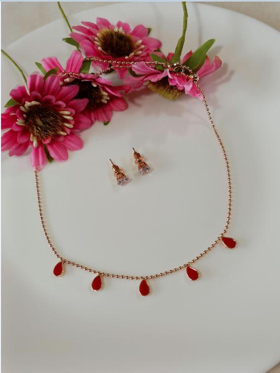 Silver/Gold/Rose Gold Plated Choker Necklace- NK 2465 - Trendisia