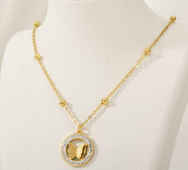 Stainless Steel Butterfly Pendent Necklace - STNK 5000 - Trendisia