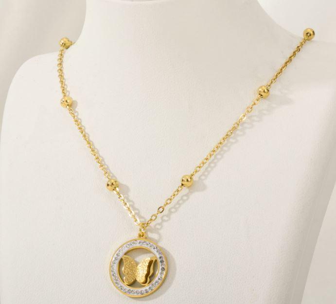 Stainless Steel Butterfly Pendent Necklace - STNK 5000 - Trendisia