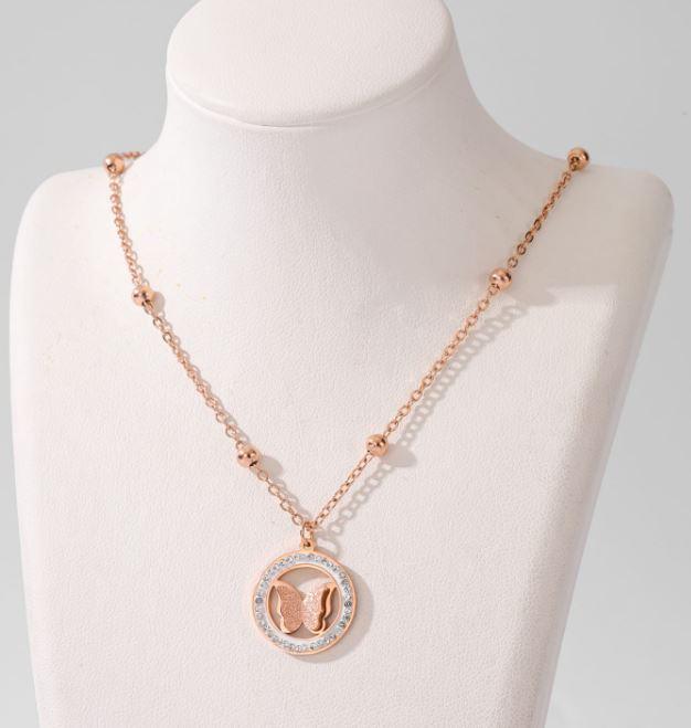 Stainless Steel Butterfly Pendent Necklace - STNK 5000 - Trendisia