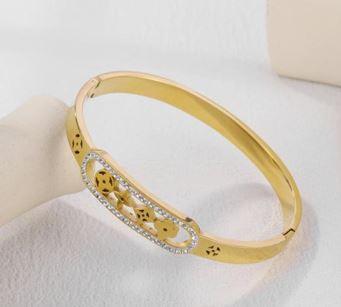 Stainless Steel Gold/Rosegold Plated Clover Kada- STKD 4894 - Trendisia