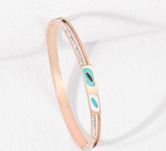 Stainless Steel Gold/Rosegold Plated Enamel Kada- STKD 4901 - Trendisia