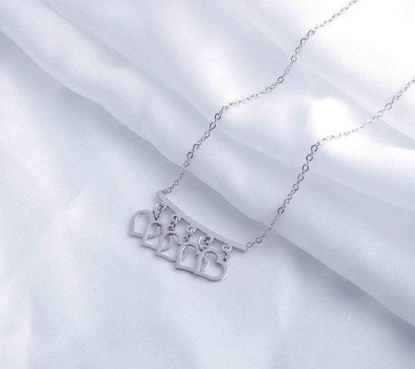 Stainless Steel Heart Hanging Pendent Necklace - STNK 5005 - Trendisia
