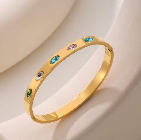 Stainless Steel Multi Cubic Zirconia Kada- STKD 5053 - Trendisia