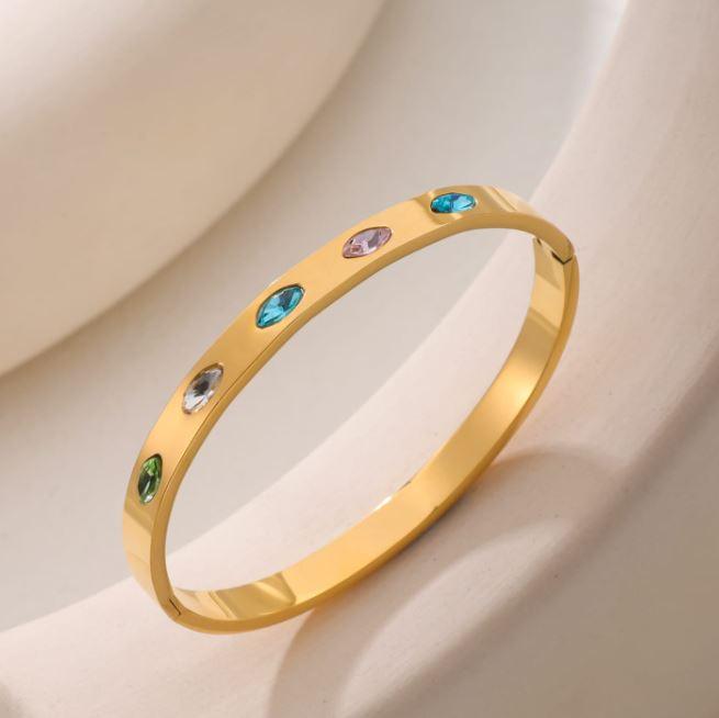 Stainless Steel Multi Cubic Zirconia Kada- STKD 5053 - Trendisia