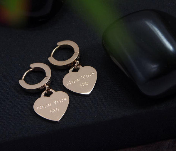 Stainless Steel Rosegold Plated Heart Shaped Hoops Earring- STNER 2756 - Trendisia