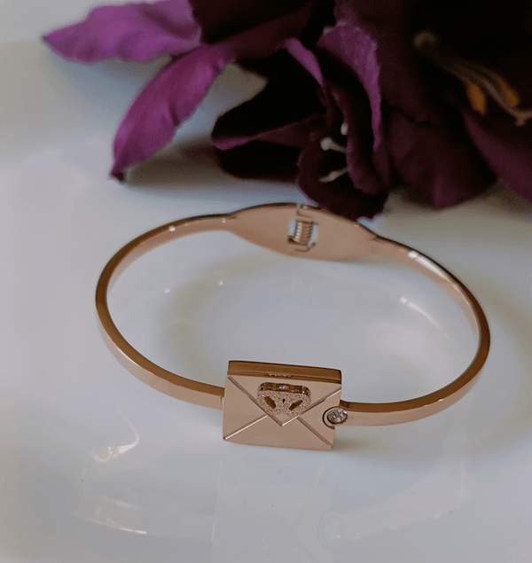 Stainless Steel Rosegold Plated Letter Box Kada- STKD 3051 - Trendisia