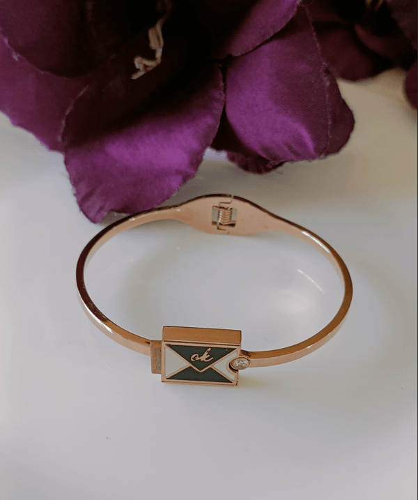 Stainless Steel Rosegold Plated Letter Box Kada- STKD 3060 - Trendisia