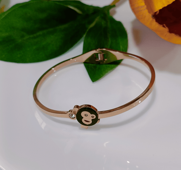 Stainless Steel Rosegold Plated Monkey Face Kada- STKD 3064 - Trendisia