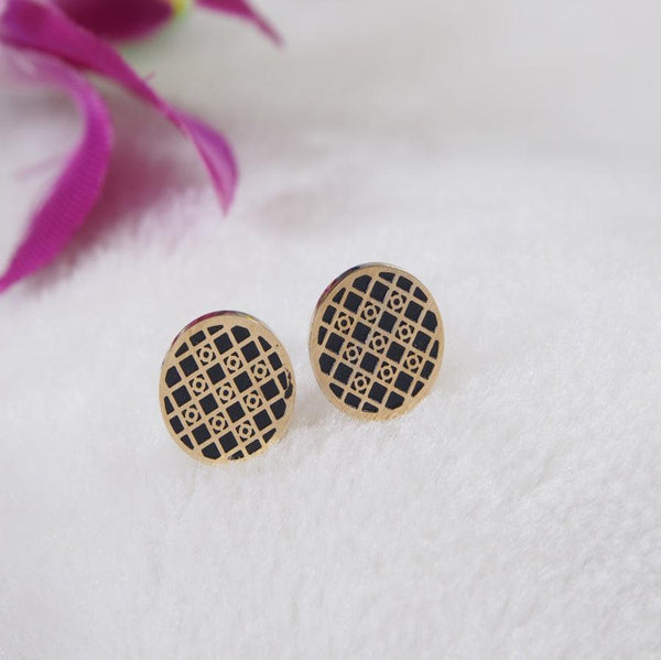 Stainless Steel Rosegold Plated Stud Earring- STNER 3861 - Trendisia