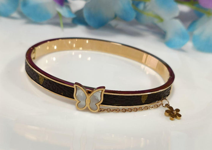 Stainless Steel Rosegold/Silver Plated Butterfly Chain Kada- STKD 2684 - Trendisia