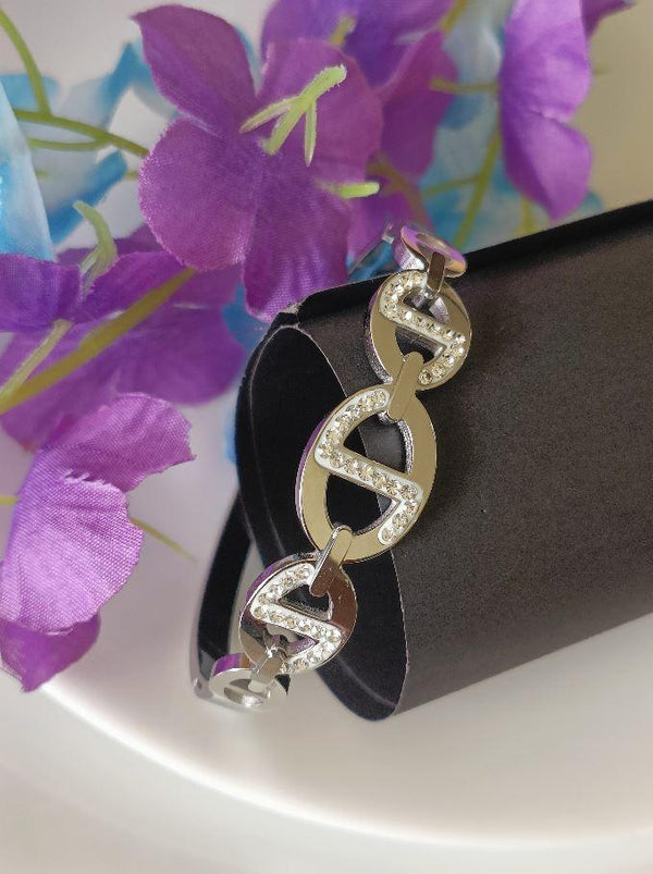 Stainless Steel Rosegold/Silver Plated Chain Link Kada-STKD 2644 - Trendisia