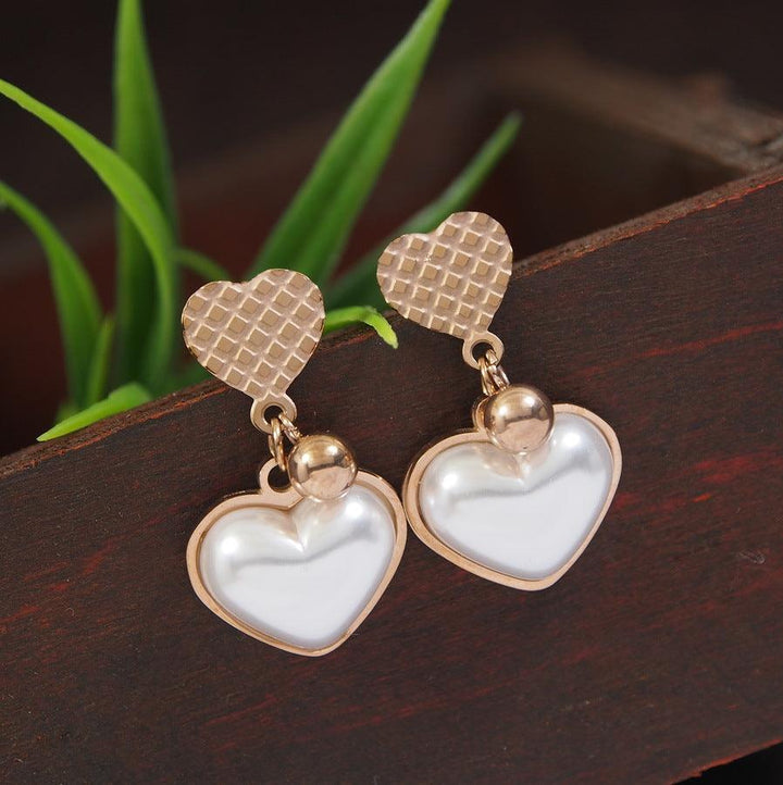 Stainless Steel Rosegold/Silver Plated Heart Shaped Earring-STNER 4334 - Trendisia
