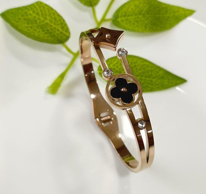 Stainless Steel Rosegold/Silver Plated Multi Clover Kada-STKD 2638 - Trendisia
