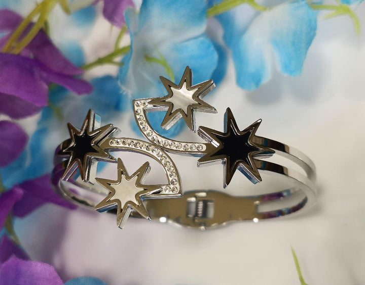 Stainless Steel Rosegold/Silver Plated Star Shape Kada-STKD 2626 - Trendisia