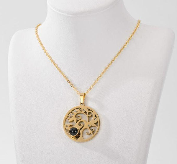 Stainless Steel Tree Projection Pendent Necklace - STNK 5016 - Trendisia