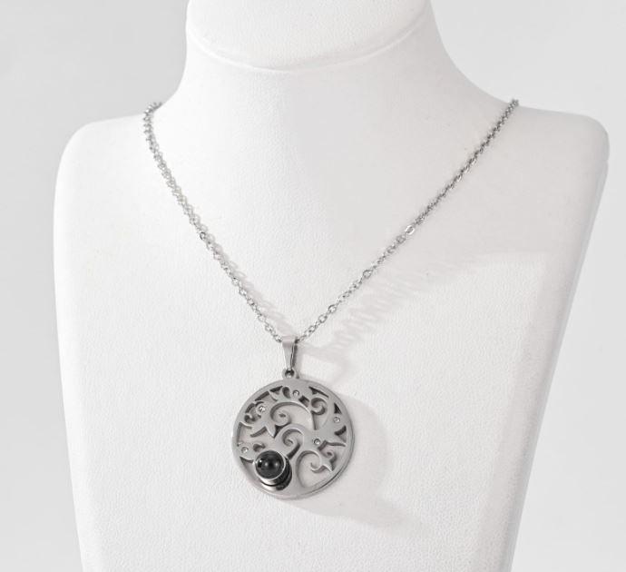 Stainless Steel Tree Projection Pendent Necklace - STNK 5016 - Trendisia