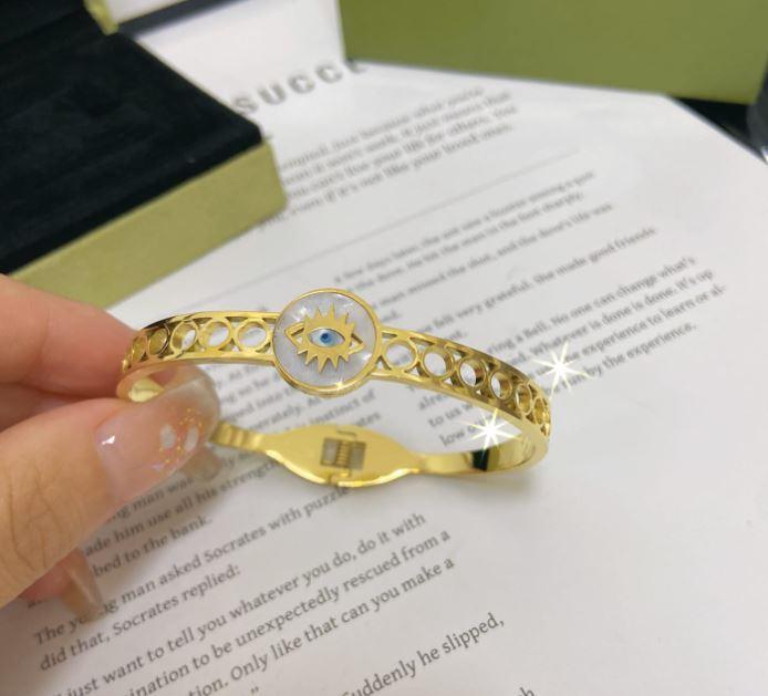 Stainless Steel White Shell Evil Eye Kada - STKD 5055 - Trendisia