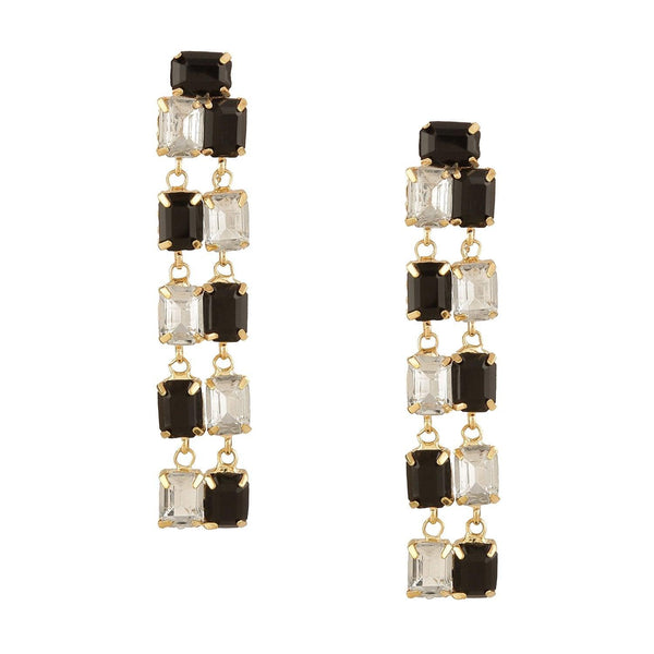 Stylish & Elegant Crystal Long Dangle Earrings for Women and Girls | Fashion Jewellery Sparkling Square Shaped Dangle & Drop Earrings | Pair of 1 - Trendisia