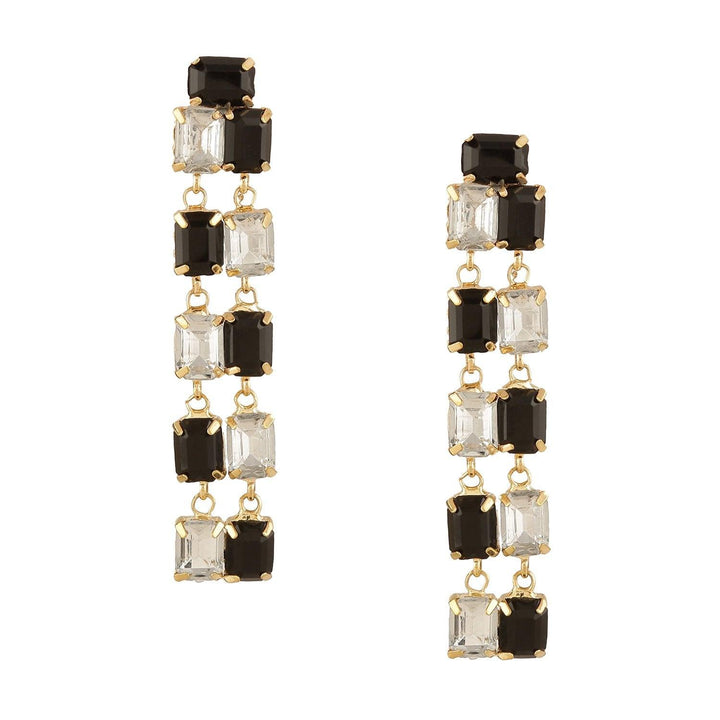 Stylish & Elegant Crystal Long Dangle Earrings for Women and Girls | Fashion Jewellery Sparkling Square Shaped Dangle & Drop Earrings | Pair of 1 - Trendisia