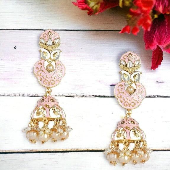 stylish fancy Gold Plated Dome Shaped Jhumkas - Trendisia