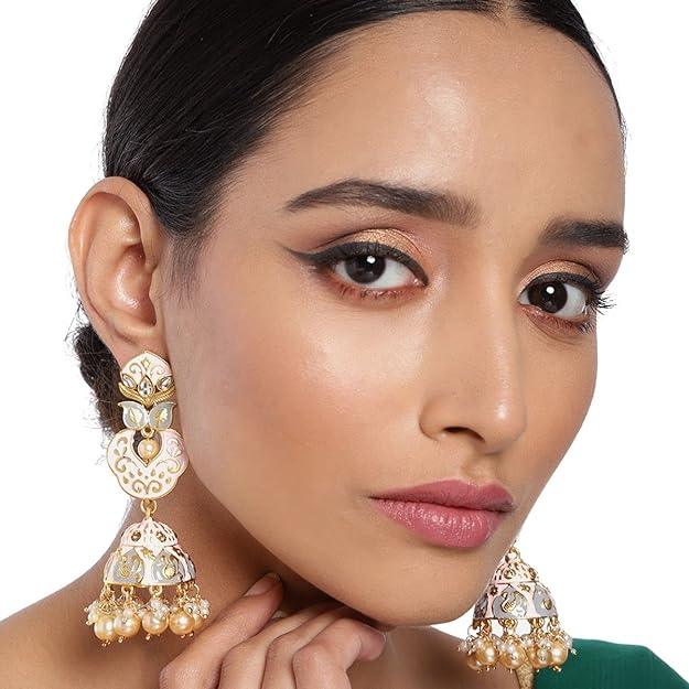 stylish fancy Gold Plated Dome Shaped Jhumkas - Trendisia