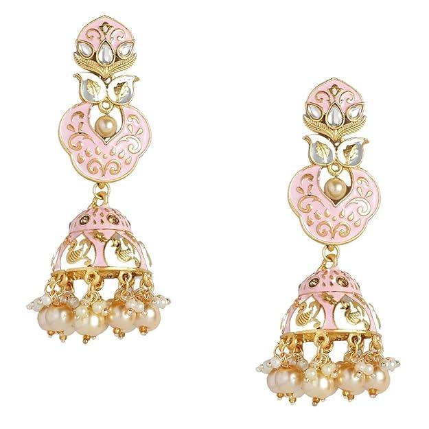 stylish fancy Gold Plated Dome Shaped Jhumkas - Trendisia