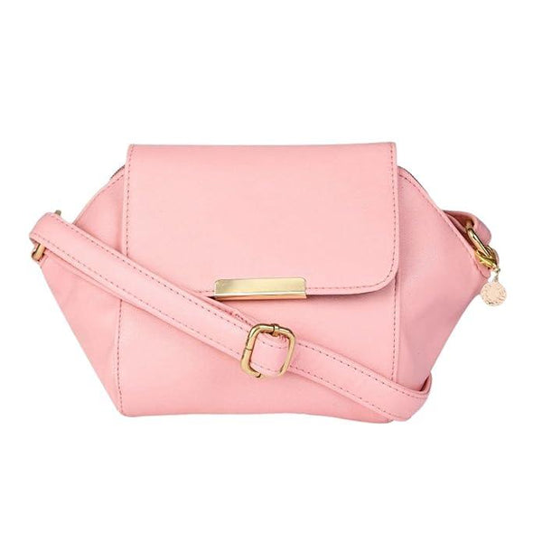 stylish Pink Solid Sling Bag - Trendisia