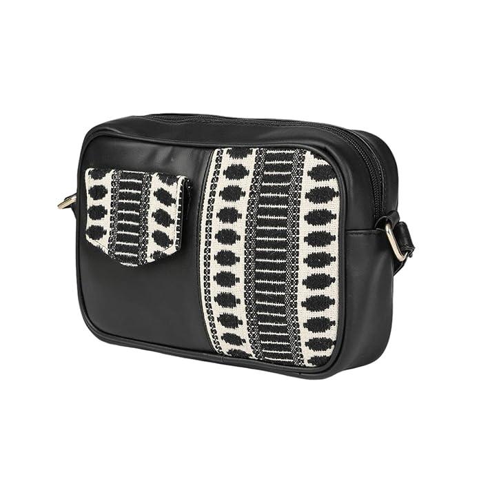 stylish trendy Black & White Solid Sling Bag - Trendisia