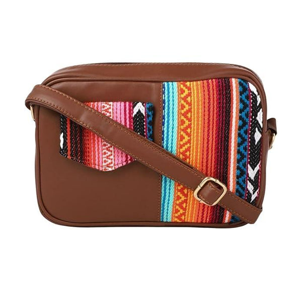 stylish trendy Brown & Multi Solid Sling Bag - Trendisia