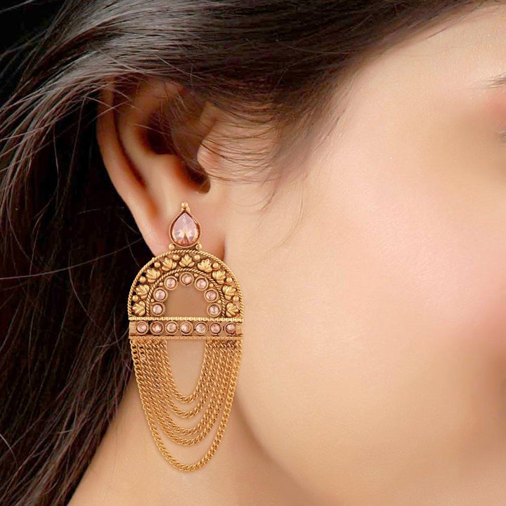 Traditional Antique Gold Chand Bali Dangle Earrings for Women - Trendisia