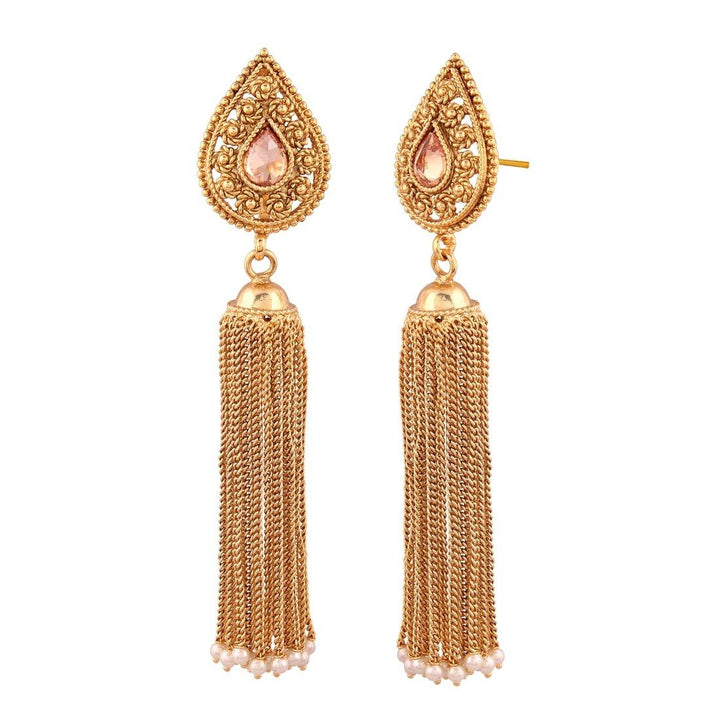 Traditional Antique Gold Chand Bali Dangle Earrings for Women - Trendisia