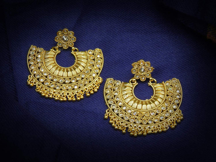 Traditional Antique Gold Chand Bali Dangle Earrings for Women - Trendisia